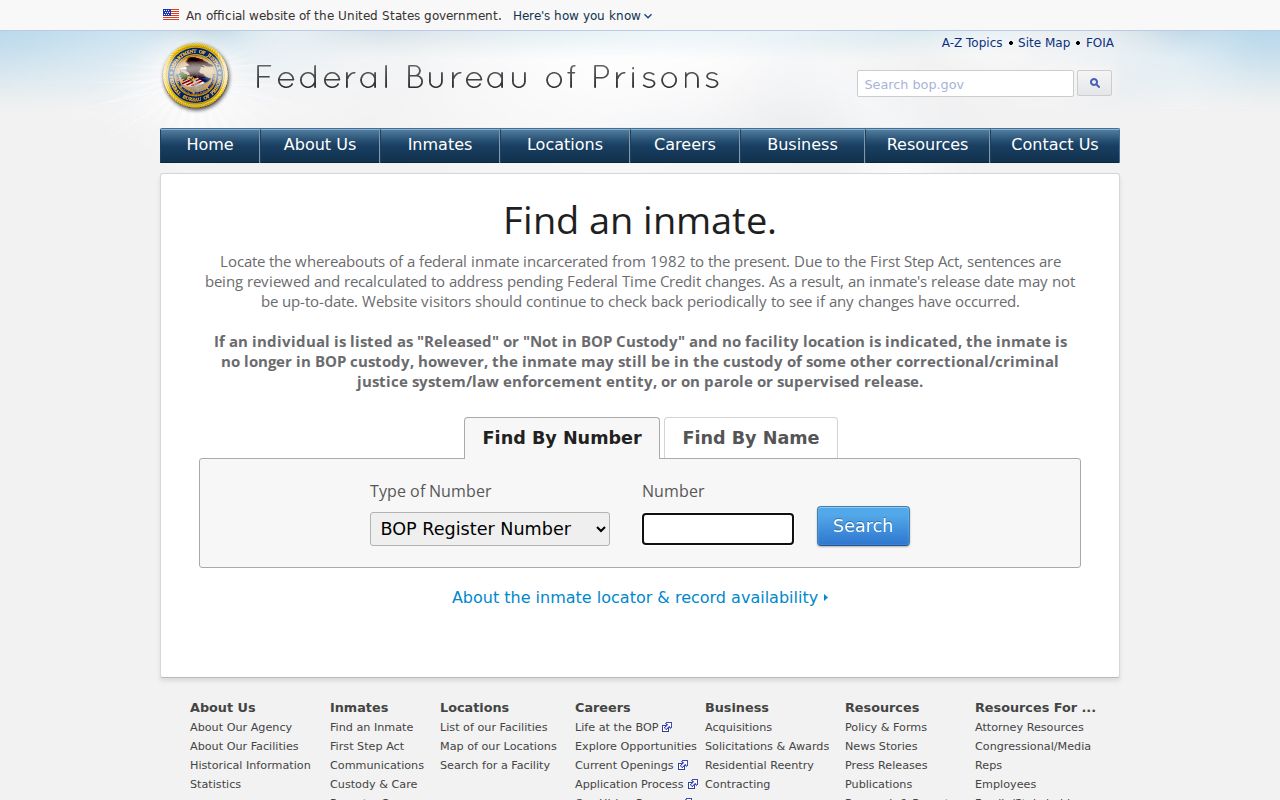 Federal custody search related to Monroe County arrest history