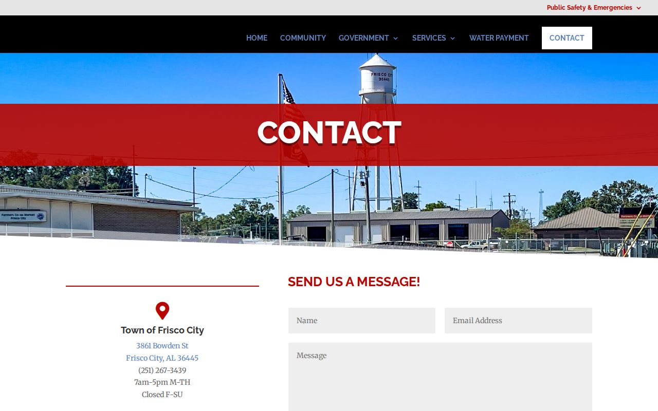 Frisco City criminal history City Hall contact and records routing source