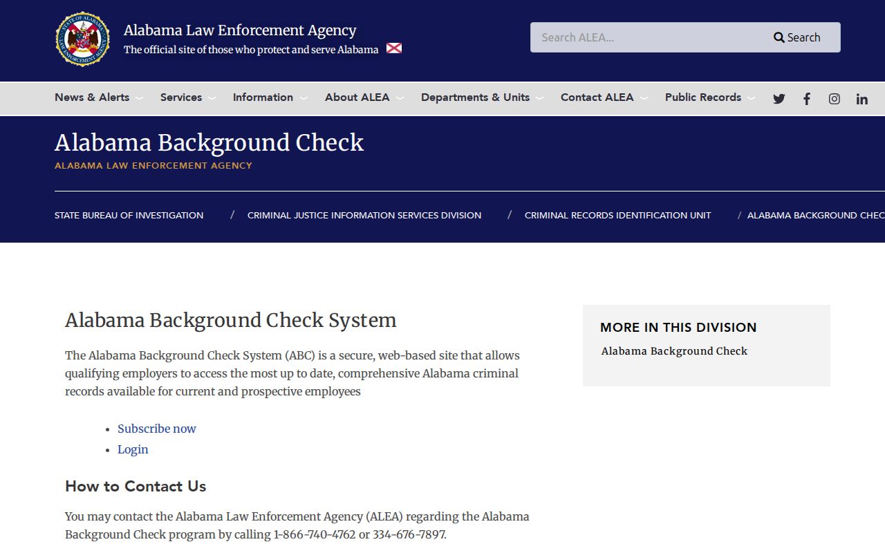 Monroe County criminal history restricted Alabama Background Check portal