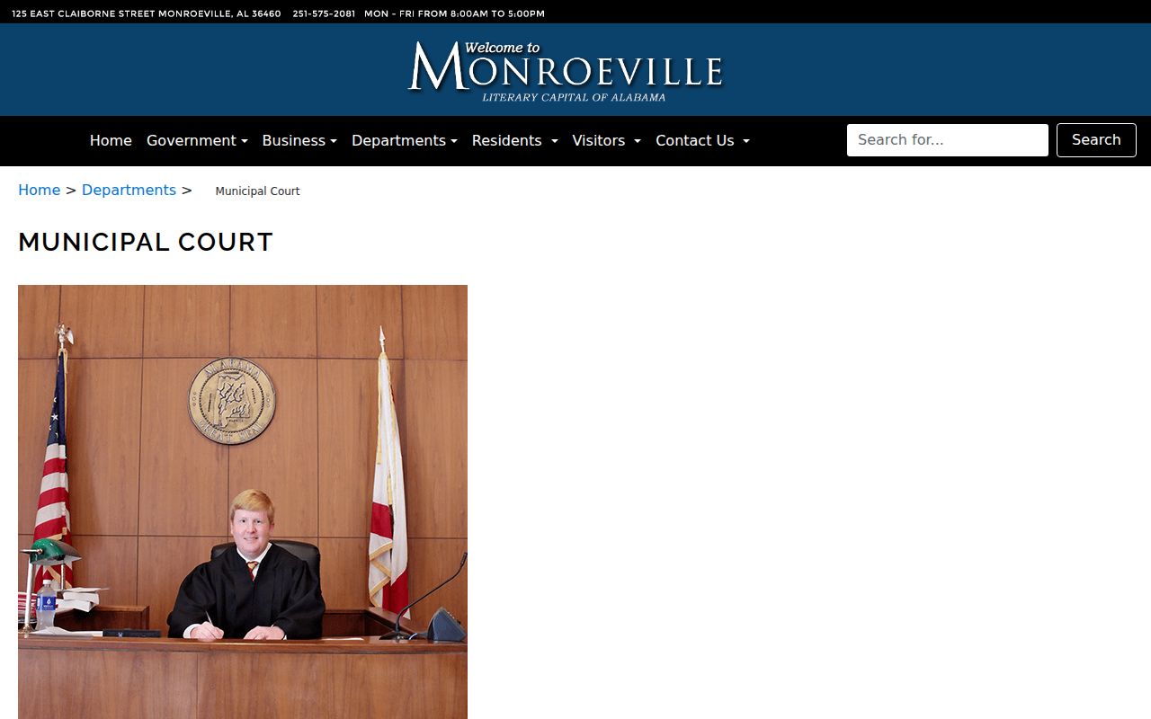 Monroeville criminal history municipal court contact and records source